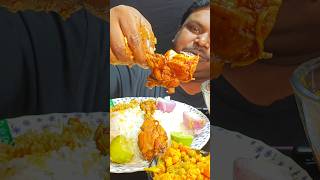 Meal with chicken curry cauliflower green peas curry and papad | asmr | mukbang | bigbites | tasty |