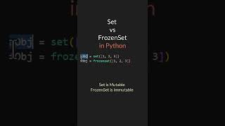 Python Pro Tip: Set vs FrozenSet | Python Interview Question | #python #pythonforbeginners
