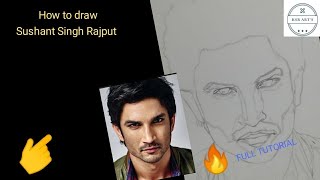 How to draw Sushant Singh Rajput  sketch step by step tutorial a / by ksr arts/ A tribute to ssr