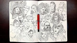 Sketchbook Techniques- Portraits in Ink from Imagination