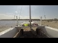 Nacra 5.5 catamaran zeilen Gideon en Ernie