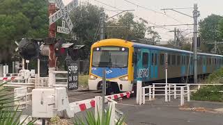 Trains at the linacre road level crossing