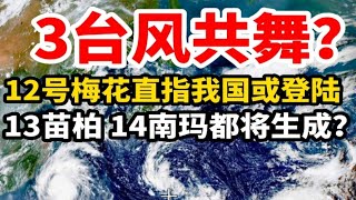 3台风共舞？12号梅花直指我国登陆？13苗柏 14南玛都将生成？