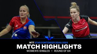 Barbora Balazova vs Andreea Dragoman | WS R64 | WTT Star Contender Doha 2024