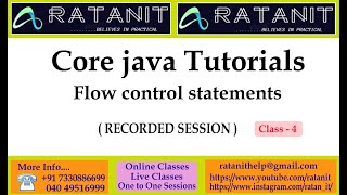 Core java tutorials | flow control statements | by Mr.Ratan | class-04