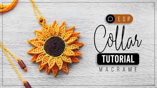 Collar Girasol » 🌻 tutorial | como hacer girasol de hilo | diy ● Necklace #132