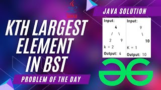 Kth largest element in BST | JAVA | GFG POTD | Java Solution | Apna Coding