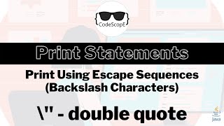 How to print using Escape Sequences(\") | Java | Print Statements | Question 8