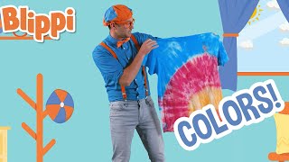 Learn About Colors With Blippi | How to Make Tie Dye T-Shirts | Educational Videos For Kids