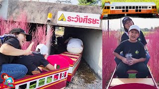 น้องบีม | เที่ยวกาญจนบุรี นั่งรถไฟจิ๋วลอดอุโมงค์ ฮักนาคาเฟ่