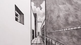 How to Draw an Alleyway using One-Point Perspective for Beginners