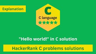 HackerRank Hello World! in C problem solution | Hackerrank C Solutions | Programmingoneonone