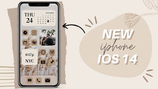 AESTHETIC IOS 14 HOME SCREEN (Tan Aesthetic) // How to Customize Your iPhone Homescreen & Add Widget