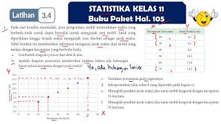 LATIHAN 3.4 NO 1 PERSAMAAN GARIS REGRESI STATISTIKA MATEMATIKA SMA KELAS 11 KURIKULUM MERDEKA