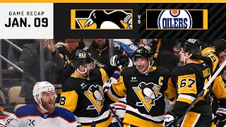 GAME RECAP: Penguins vs. Oilers (01.09.25) | Crosby Moves To Ninth In All-Time NHL Points