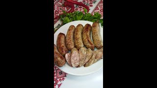 Українська домашня ковбаса с додаванням печінки. Ukrainian homemade sausage with added liver.