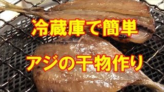 アジの干物作り【冷蔵庫で、簡単に、誰でも美味しく作れます】