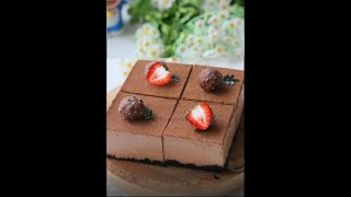 Easy Chocolate Mousse Cake no baking 巧克力慕斯蛋糕