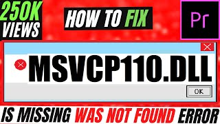 ✓✓✓ How To Fix MSVCP110.dll is Missing from computer / Not Found Error 💻 Windows 10/11/7 💻 32/64bit
