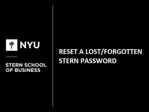 Reset a Lost/Forgotten Stern Password Reset a Lost/Forgotten Stern Password
