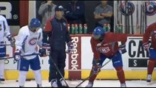 P.K. Subban vs. Brendan Gallagher at practice 26-09-2015 Montreal Canadiens