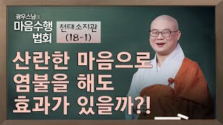 [18-1] 광우스님 '마음 수행 법회' - 산란한 마음으로 염불을 해도 효과가 있다