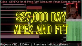 $27k in 2 TRADES w/ Apex \u0026 FTT (NQ Futures Trading)