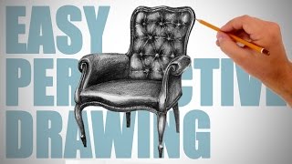 How to draw a chair - Easy Perspective Drawing 7