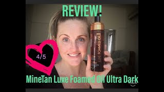 REVIEW! MineTan Luxe Foamed Oil Ultra Dark fake tan review! By Bec and Laila