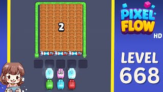 Pixel Flow Level 668 Solution Walkthrough