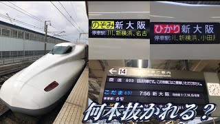 【何本抜かれる？】東海道新幹線こだま号の東京→新大阪