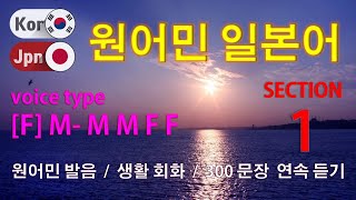 일본어 / Type [F] M- M M F F  [Section 1] 생활 회화 / 짧고 쉬운 300문장 연속듣기