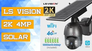 LS VISION 2K 4MP Solar Camera 4G SIM Wireless Outdoor WiFi IP Cam Floodlight Included Battery Long S