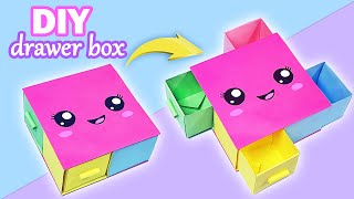 DIY Paper Drawer Box / DIY Paper Box / Easy Origami Box Tutorial / School Crafts / Paper Crafts