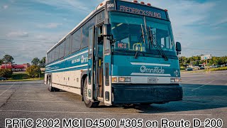 PRTC OmniRIDE 2002 MCI D4500 #305 on Route D-200