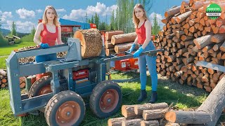 Fastest Automatic Firewood Processing Machine | Homemade Modern Wood Cutting Chainsaw Machines #43