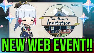 "The Heron's Invitation" NEW WEB EVENT - PRIMOGEMS & ASCENSION MATS | Genshin Impact