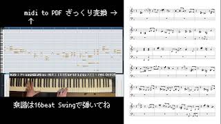 [楽譜]琥珀色の街、上海蟹の朝（くるり）のエレピを採譜 / [Score] Amber Colored City~ (Quruli) Electric Piano Backing