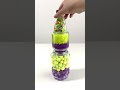 【逆再生】ビーズの３段タワー💛yellow and purple💜 tower of plastic and iron beads☆reverse shorts