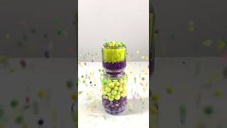 【逆再生】ビーズの３段タワー💛yellow and purple💜 Tower of plastic and iron beads☆reverse #shorts