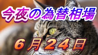 【FX】今夜のドル、円、ユーロ、ポンド、豪ドルの為替相場の予想をチャートから解説。6月24日