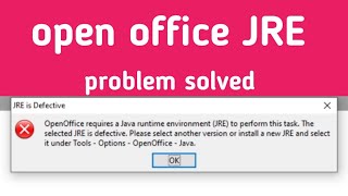 open office java runtime problem solved permanently