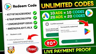 100% Free Redeem Code For Google Playstore At ₹0/- | How To Get Free Redeem Code | Free Redeem Code