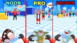 Noob Vs Pro Vs Hacker Hit Master 3D Android iOS With Oggy And Jack