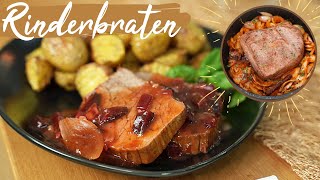 Rinderschmorbraten - ganz einfach aus dem Backofen / Festtagsessen Braten mit Kartoffeln