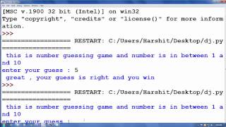 Python tutorial in Hindi 21 : Little modification in game , While loop basic concept .