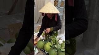 Amazing Giant Orange! Vietnamese Lady Selling Pink Pomelo - Fruit Cutting Skills #shortvideo