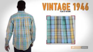 Vintage 1946 Retro Plaid Cotton Shirt - Long Sleeve (For Men)