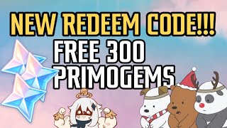 FREE 300 PRIMOGEMS!!! GENSHIN IMPACT REDEEM CODE 🤩