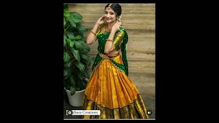 Half Saree designs#thavani pavadai sattai#indiandresses#tamilkalacharam